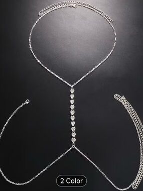 Silver Y-Drop Body Chain Necklace - Women Jewelry